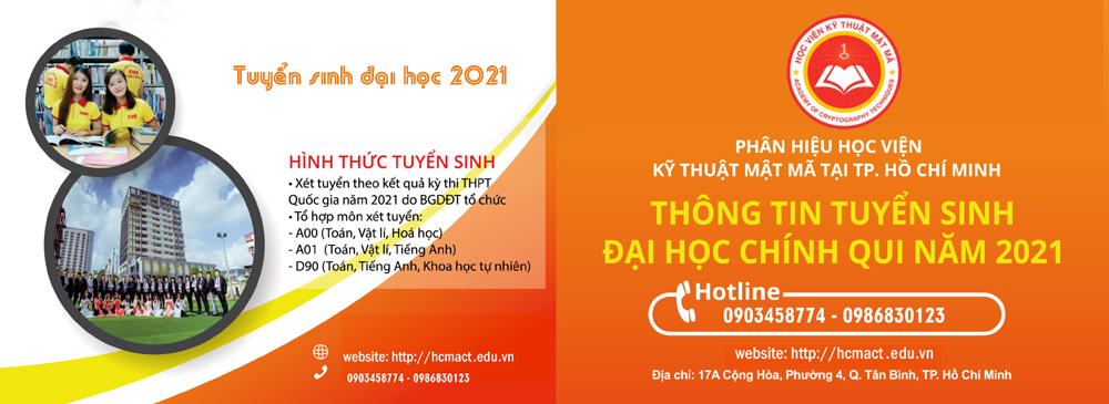 Phân hiệu Học viện Kỹ thuật mật mã tại TP. Hồ Chí Minh tuyển sinh năm 2021