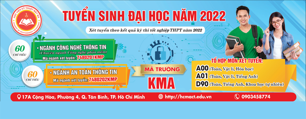Phân hiệu Học viện Kỹ thuật mật mã tại TP. Hồ Chí Minh thông báo điểm chuẩn và danh sách thí sinh trúng tuyển đại học năm 2022