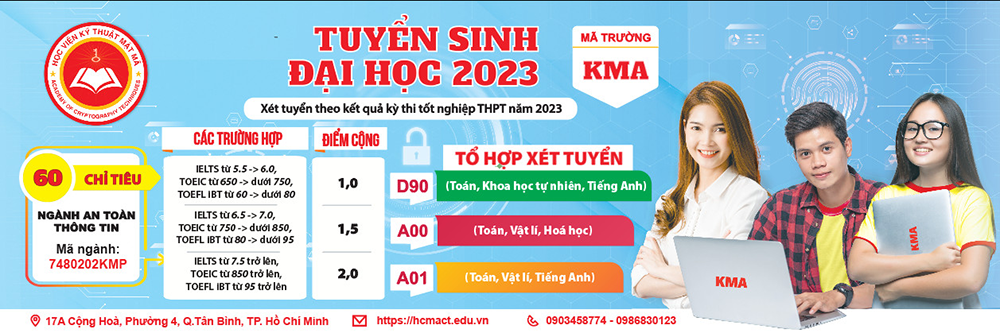 Tuyển sinh đào tạo đại học ngành An toàn thông tin năm 2023 của Phân hiệu Học viện Kỹ thuật mật mã tại TP. Hồ Chí Minh